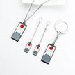 Demon Slayer Tanjiro Necklace Pendant Charms With Earrings Kimetsu No Yaiba Anime Hanafuda Cosplay Jewelry Sets
