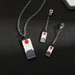 Demon Slayer Tanjiro Necklace Pendant Charms With Earrings Kimetsu No Yaiba Anime Hanafuda Cosplay Jewelry Sets