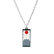 Demon Slayer Tanjiro Necklace Pendant Charms With Earrings Kimetsu No Yaiba Anime Hanafuda Cosplay Jewelry Sets