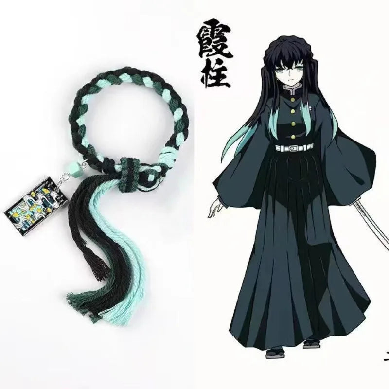 Demon Slayer Muichiro Tokito Bracelet – Mist Hashira Adjustable Braided Bracelet (Anime Fashion Jewelry for Men & Women)