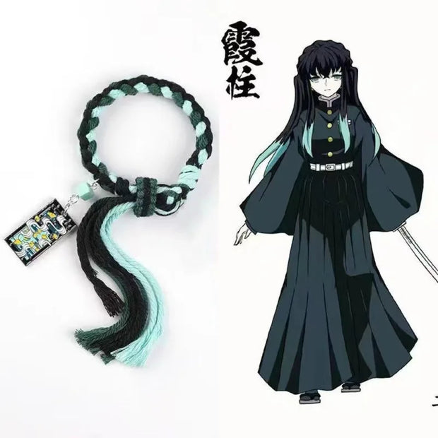 Demon Slayer Muichiro Tokito Bracelet – Mist Hashira Adjustable Braided Bracelet (Anime Fashion Jewelry for Men & Women)