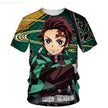 Demon Slayer Anime Men’s T-Shirt – Summer Harajuku Oversized Cartoon Tee (Tanjiro, Zenitsu, Giyu & Urokodaki Design)