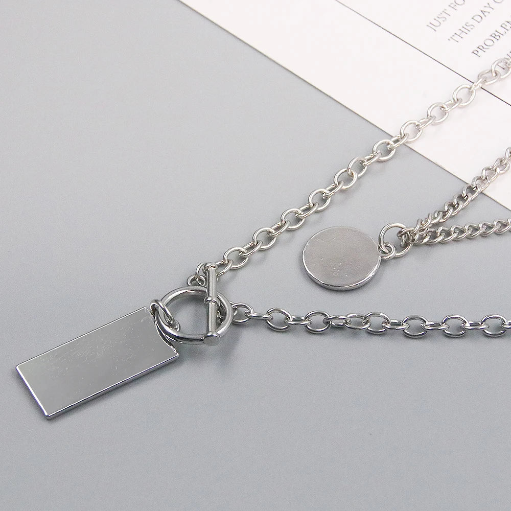 Anime Demon Slayer Tanjiro Necklace Multi-layer Collar Pendant Cool Style Punk Hundred Matching Necklace Creative Jewelry Gift