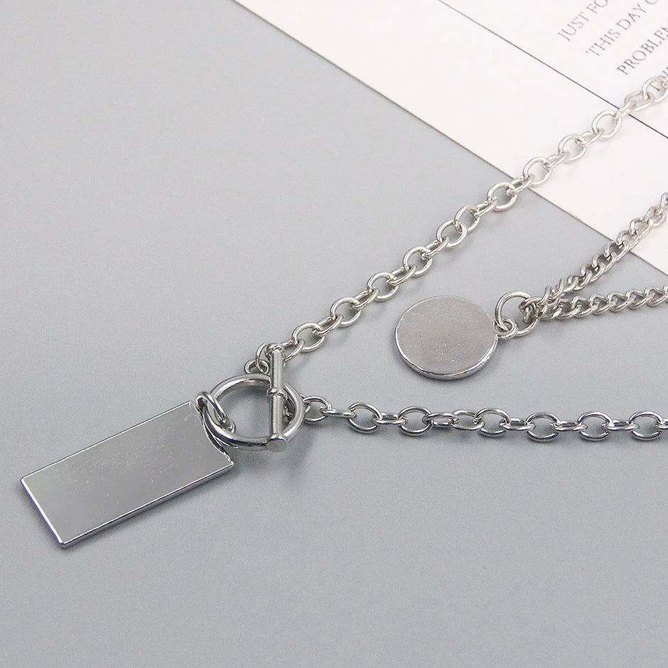 Anime Demon Slayer Tanjiro Necklace Multi-layer Collar Pendant Cool Style Punk Hundred Matching Necklace Creative Jewelry Gift