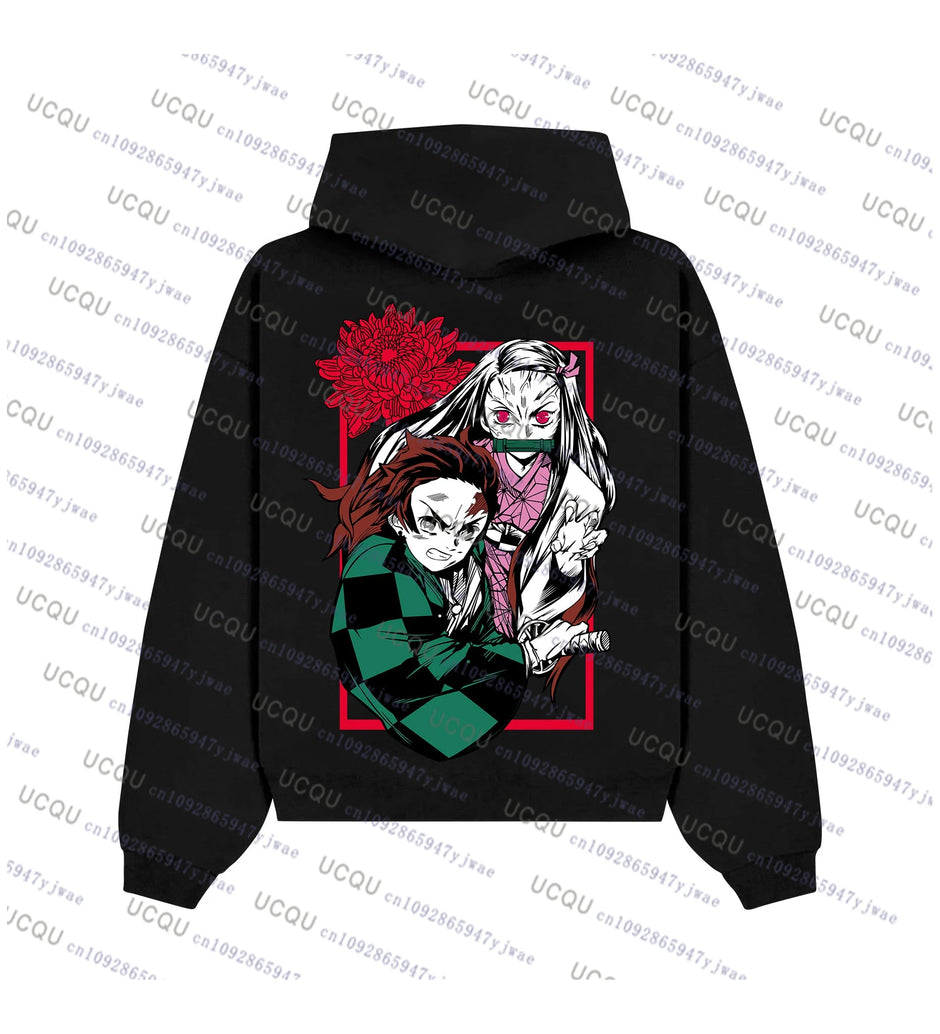 Demon Slayer Anime Hoodie – Unisex Cotton Pullover Sweatshirt (Streetwear Collection)