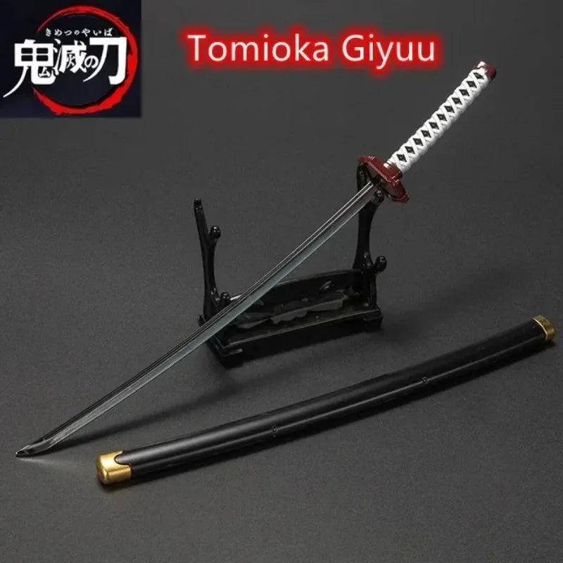 Demon Slayer 25cm Metal Katana Swords Toy Tanjirou Anime -Ghost Killer Cosplay Prop Weapon Cosplay Props Collection Home Decor