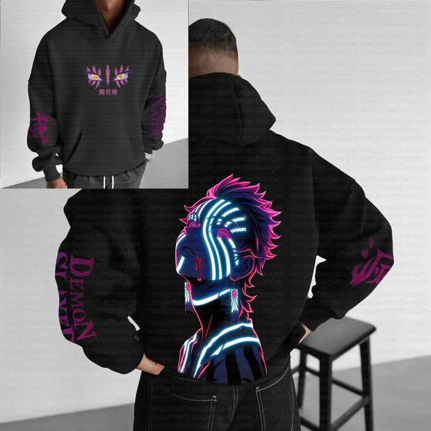 Akaza | Demon Slayer Anime Hoodie – Unisex Graphic Pullover Sweatshirt (Y2K Streetwear, Autumn Collection)