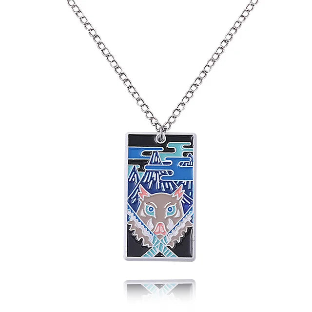 Demon Slayer Inosuke Hashibira Pendant Necklace – Beast Breathing Zinc Alloy Chain (Anime Jewelry for Fans & Collectors)
