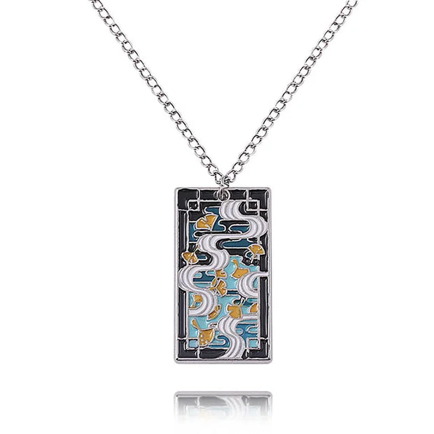 Demon Slayer Muichiro Tokito Pendant Necklace – Mist Hashira Costume-Inspired Zinc Alloy Chain (Anime Jewelry for Fans & Collectors)