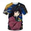 Demon Slayer Anime Men’s T-Shirt – Summer Harajuku Oversized Cartoon Tee (Tanjiro, Zenitsu, Giyu & Urokodaki Design)