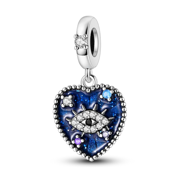 Pendant Fatima's Hand Nazar Eye Solid 925 Sterling Silver Dangle Charm Protection Pendant Women Summer Fine Jewelry