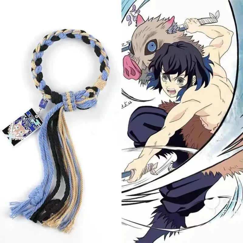 Demon Slayer Inosuke Hashibira Bracelet – Beast Breathing Adjustable Braided Bracelet (Anime Fashion Jewelry for Men & Women)