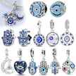 Pendant Fatima's Hand Nazar Eye Solid 925 Sterling Silver Dangle Charm Protection Pendant Women Summer Fine Jewelry