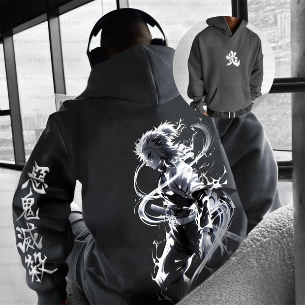 Demon Slayer Kyojuro Rengoku Hoodie – Unisex Graphic Pullover Sweatshirt (Y2K Streetwear, Autumn Collection)
