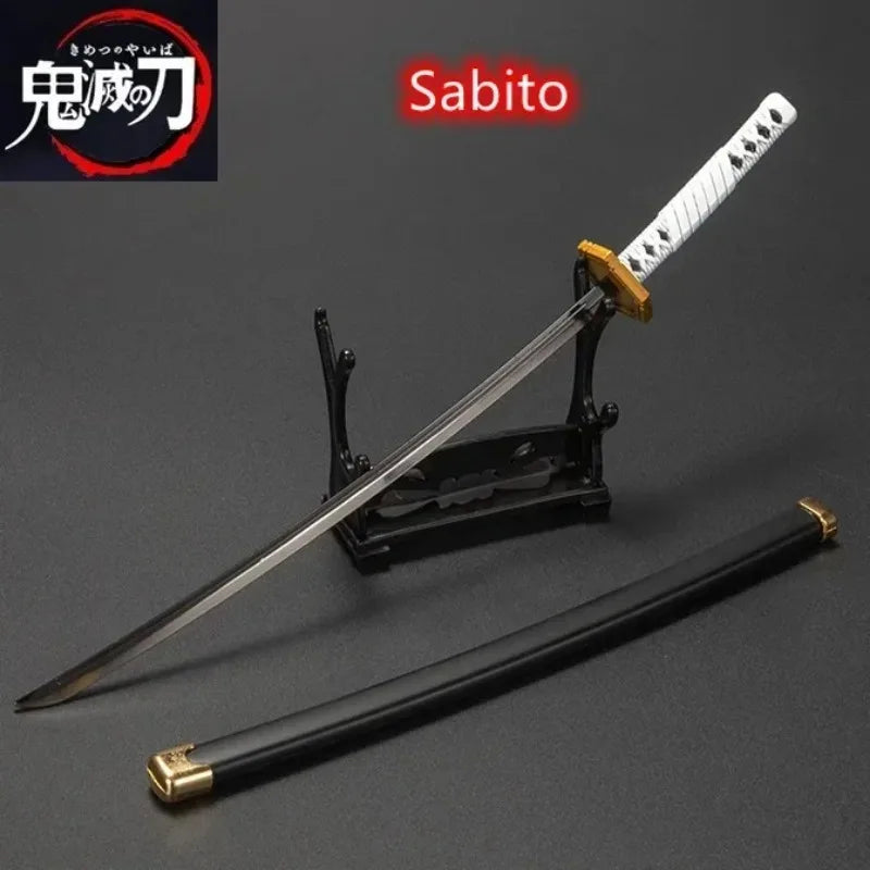 Demon Slayer 25cm Metal Katana Swords Toy Tanjirou Anime -Ghost Killer Cosplay Prop Weapon Cosplay Props Collection Home Decor