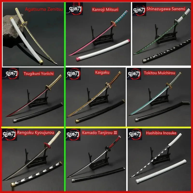 Demon Slayer 25cm Metal Katana Swords Toy Tanjirou Anime -Ghost Killer Cosplay Prop Weapon Cosplay Props Collection Home Decor
