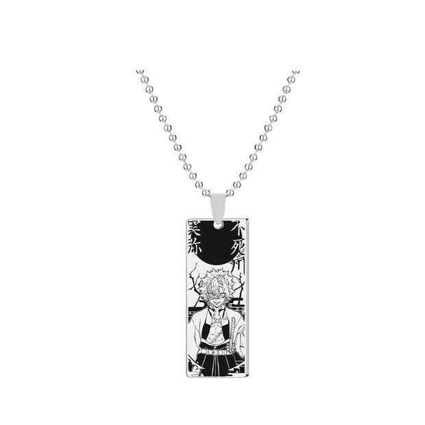 Demon Slayer Sanemi Shinazugawa Pendant Necklace – Stainless Steel Wind Hashira Chain (Anime Jewelry for Fans & Collectors)