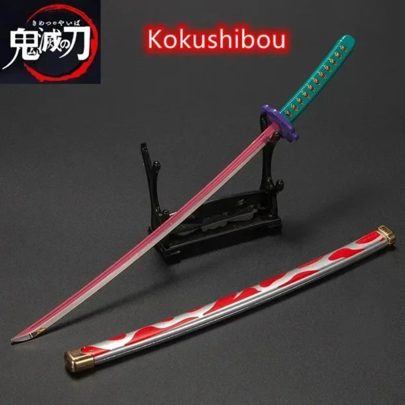 Demon Slayer 25cm Metal Katana Swords Toy Tanjirou Anime -Ghost Killer Cosplay Prop Weapon Cosplay Props Collection Home Decor