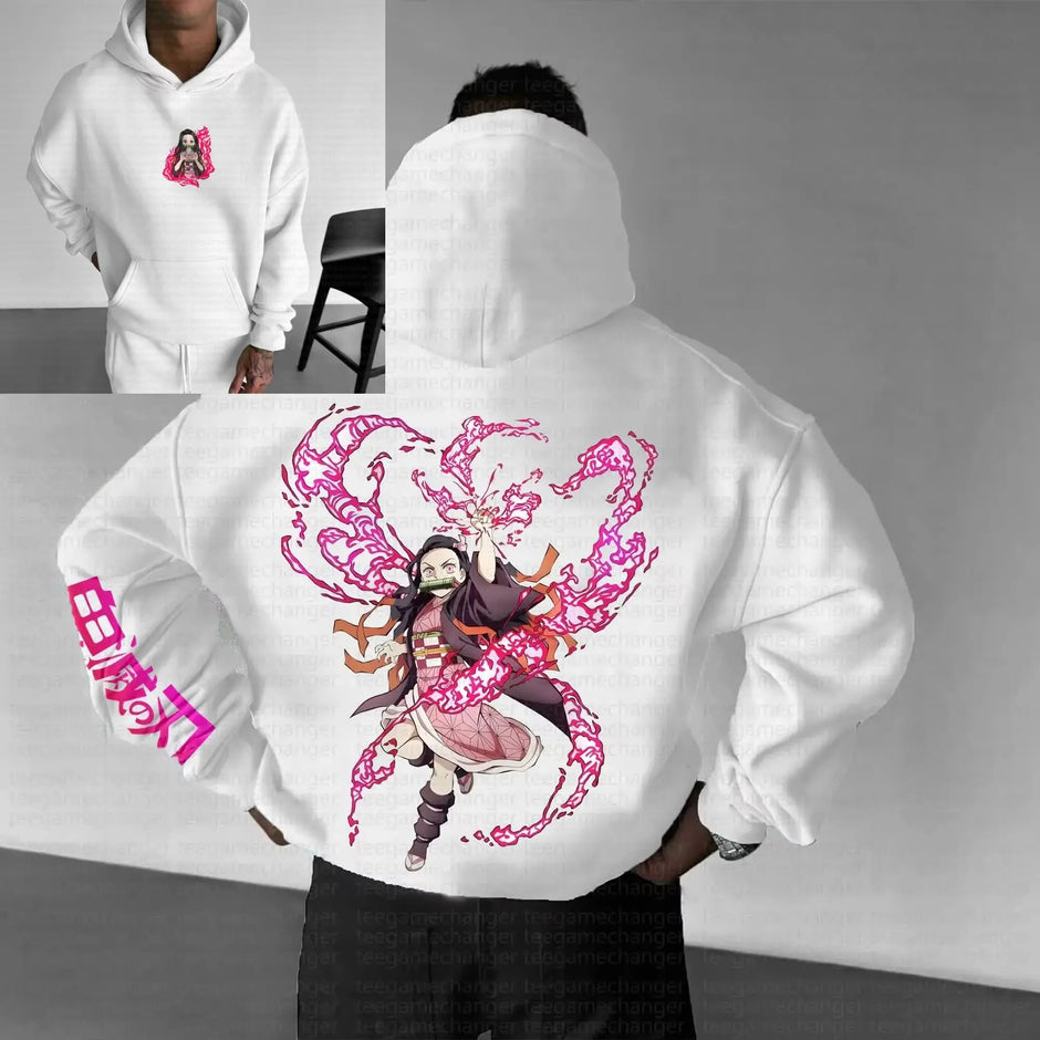 Demon Slayer Nezuko Kamado Hoodie – Unisex Graphic Pullover Sweatshirt (Y2K Streetwear, Autumn Collection)