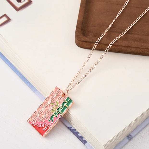 Japanese anime Demon Slayer Handsome cartoon patterned necklace anime merchandise small gift