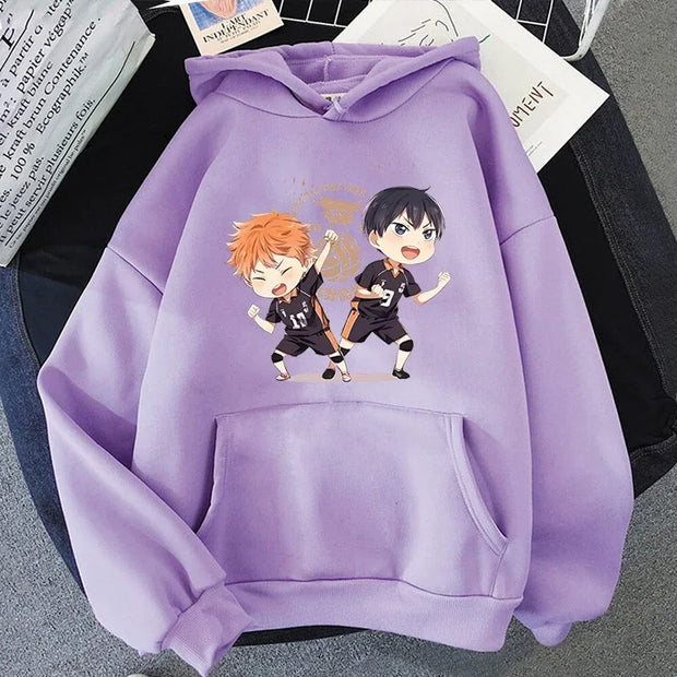 New Anime Hinata Shoyo Tobio Kageyama Cartoon Hoodies Women Girl Long Sleeve Sweatshirt Female Casual Loose Hoodies