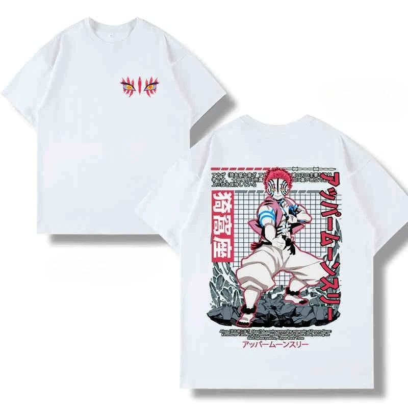 🔥 Akaza Upper Moon T-Shirt – Demon Slayer Anime Tee