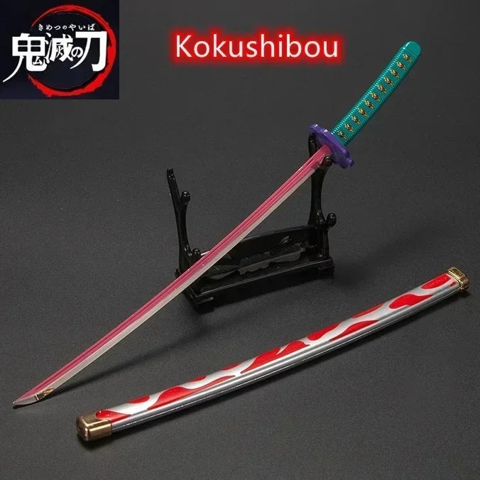 Demon Slayer 25cm Metal Katana Swords Toy Tanjirou Anime -Ghost Killer Cosplay Prop Weapon Cosplay Props Collection Home Decor