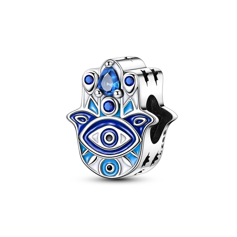 Pendant Fatima's Hand Nazar Eye Solid 925 Sterling Silver Dangle Charm Protection Pendant Women Summer Fine Jewelry