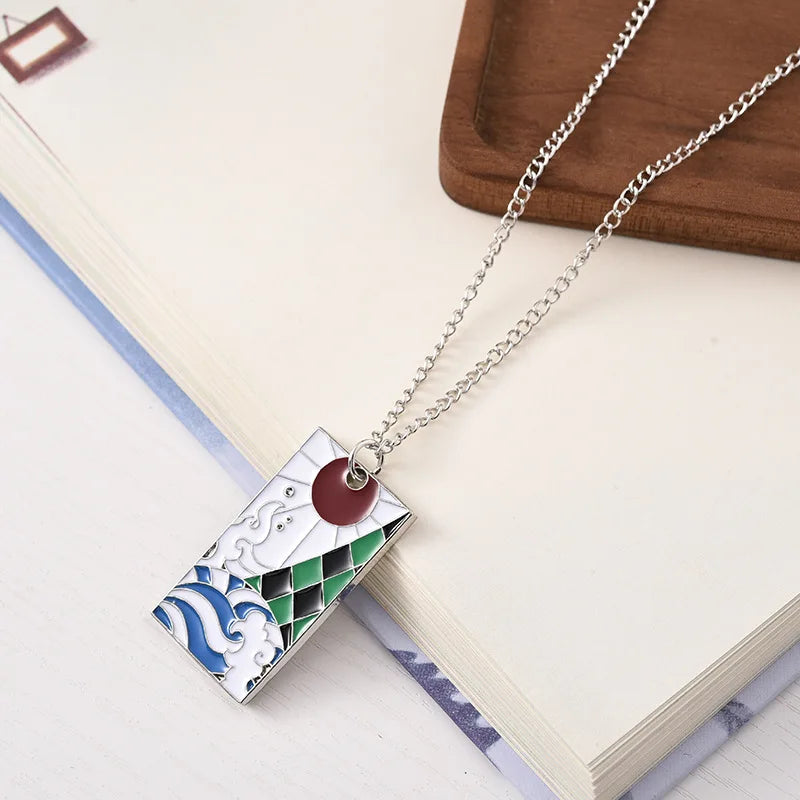 Japanese anime Demon Slayer Handsome cartoon patterned necklace anime merchandise small gift