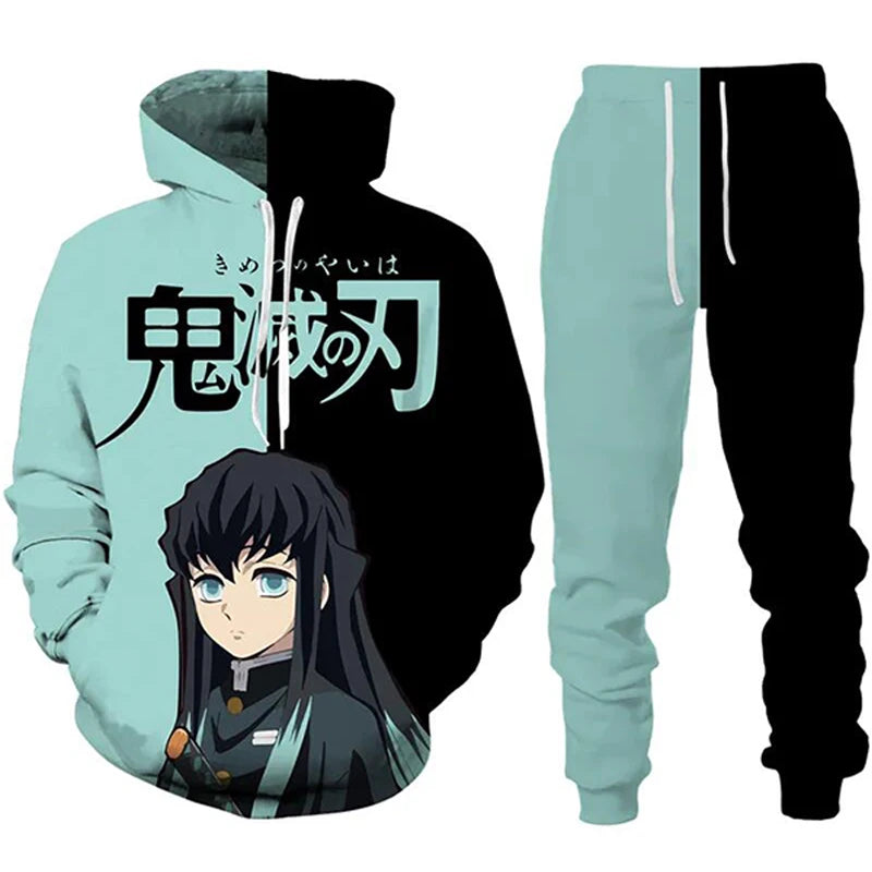 Demon Slayer Anime Hoodie – Unisex Autumn & Winter Pullover (Casual Streetwear Edition)