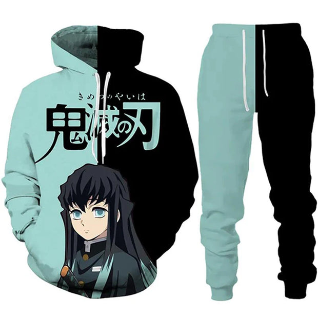 Demon Slayer Anime Hoodie – Unisex Autumn & Winter Pullover (Casual Streetwear Edition)