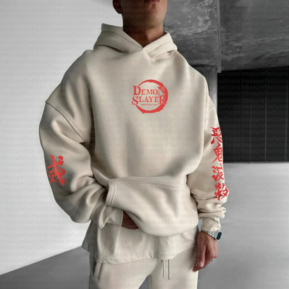 Demon Slayer Bandai Authorized Hoodie – Unisex Cotton Pullover (Premium Anime Streetwear)