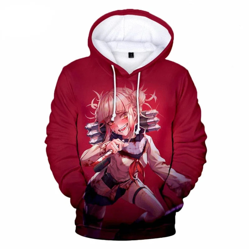 High Street Anime Himiko Toga 3D Printed Hoodie Sweatshirts Men Women Fashion Casual Pullover My Hero Academia Harajuku Hoodies