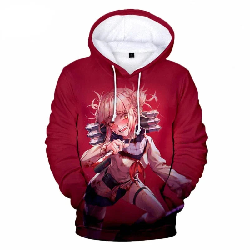 High Street Anime Himiko Toga 3D Printed Hoodie Sweatshirts Men Women Fashion Casual Pullover My Hero Academia Harajuku Hoodies