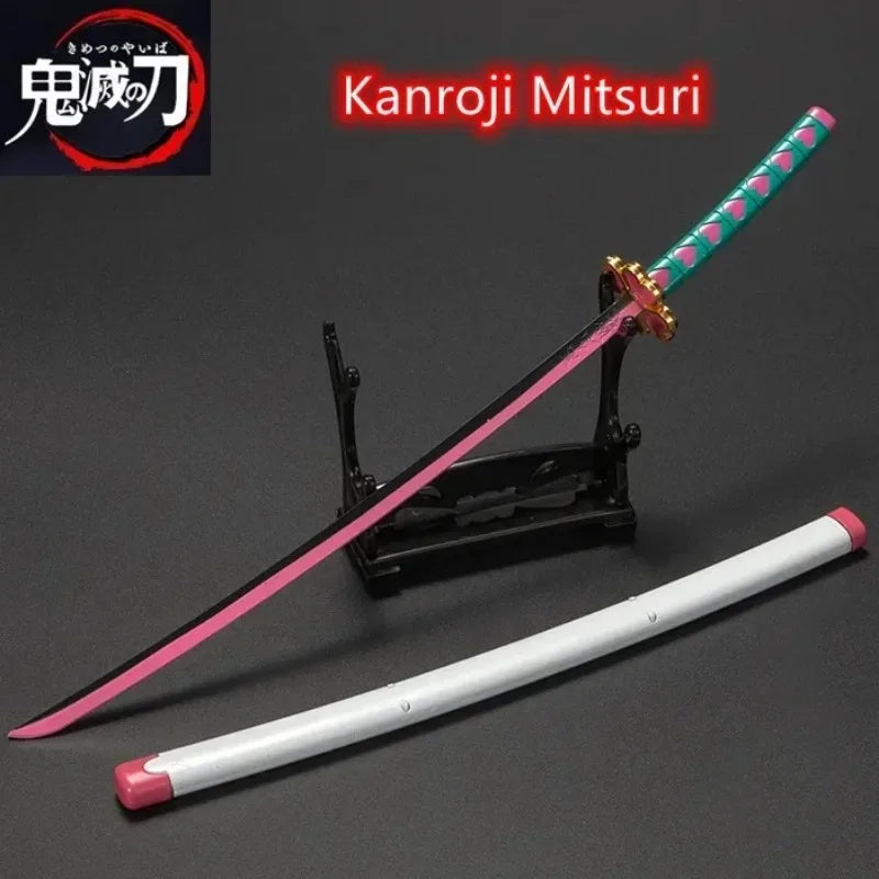 Demon Slayer 25cm Metal Katana Swords Toy Tanjirou Anime -Ghost Killer Cosplay Prop Weapon Cosplay Props Collection Home Decor