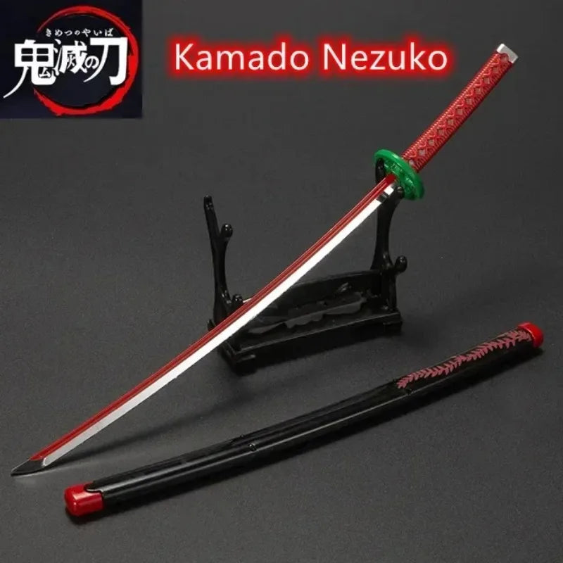 Demon Slayer 25cm Metal Katana Swords Toy Tanjirou Anime -Ghost Killer Cosplay Prop Weapon Cosplay Props Collection Home Decor