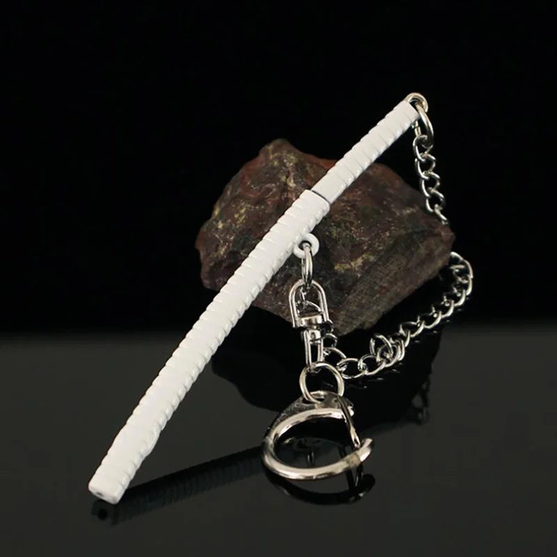 9cm Demon Slayer Hashibira Inosuke Weapon Model Keychain for Men Enamel Mini Katana Metal Key Ring Fans Car Bag Decor Jewelry