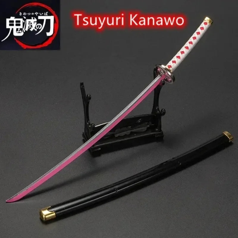 Demon Slayer 25cm Metal Katana Swords Toy Tanjirou Anime -Ghost Killer Cosplay Prop Weapon Cosplay Props Collection Home Decor