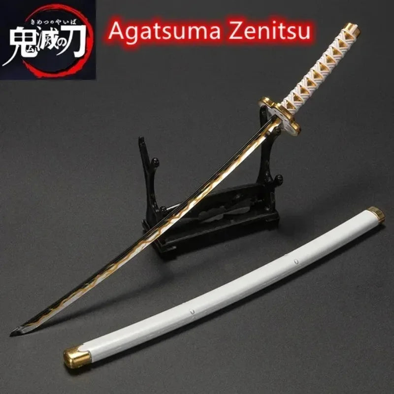 Demon Slayer 25cm Metal Katana Swords Toy Tanjirou Anime -Ghost Killer Cosplay Prop Weapon Cosplay Props Collection Home Decor