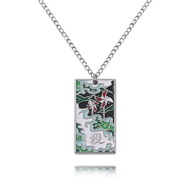 Demon Slayer Sanemi Shinazugawa Pendant Necklace – Wind Hashira Zinc Alloy Chain (Anime Jewelry for Fans & Collectors)