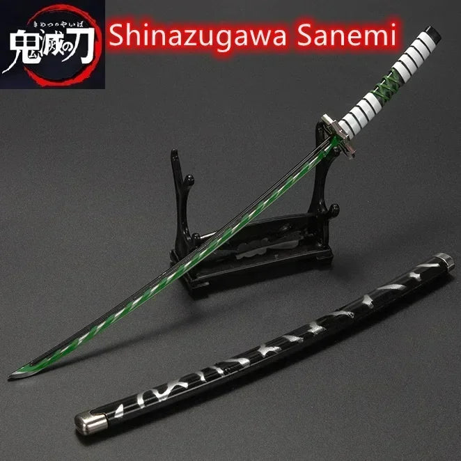 Demon Slayer 25cm Metal Katana Swords Toy Tanjirou Anime -Ghost Killer Cosplay Prop Weapon Cosplay Props Collection Home Decor