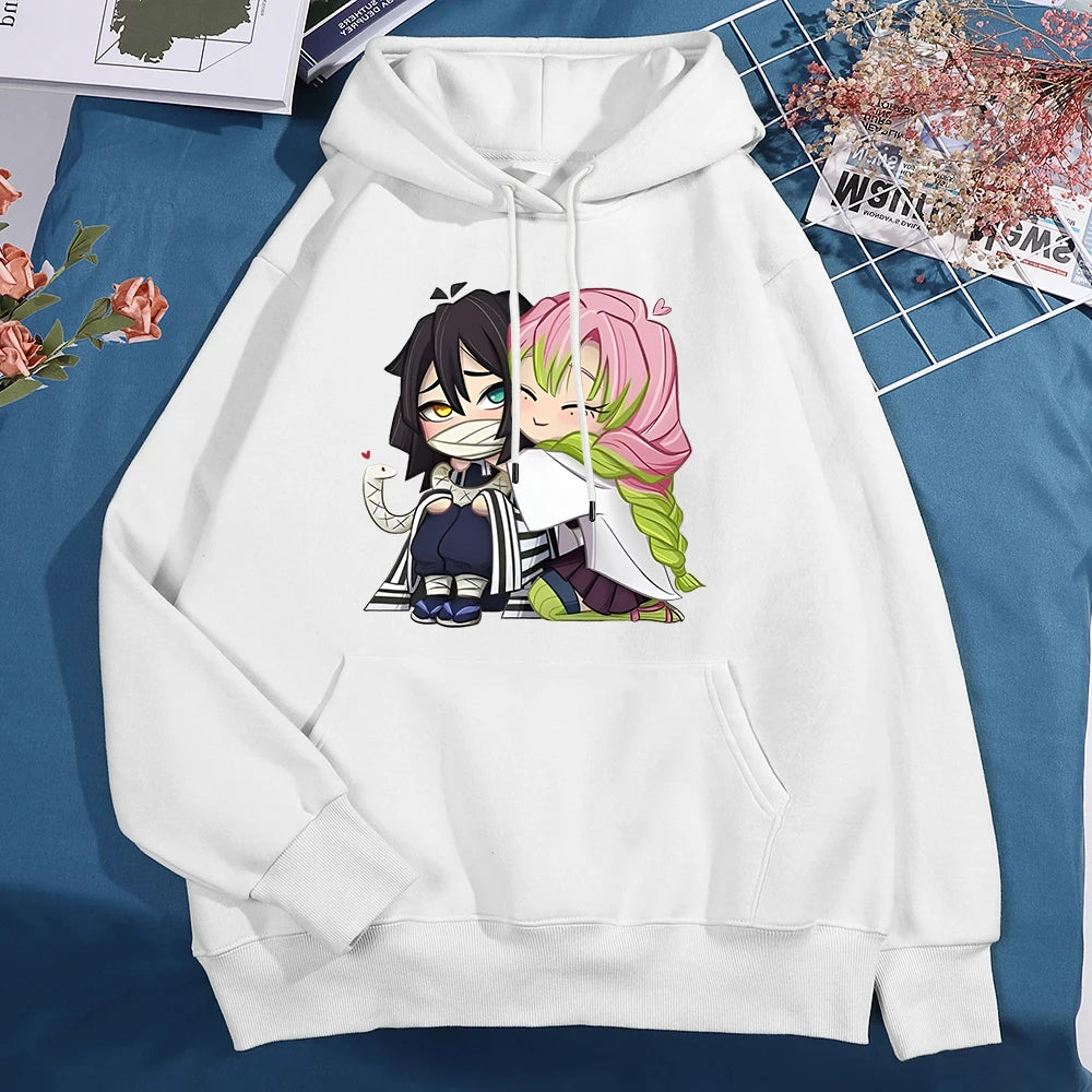 Demon Slayer Mitsuri & Obanai Couple Hoodie – Cute Anime Printed Pullover (Unisex Autumn/Winter Streetwear 2025)