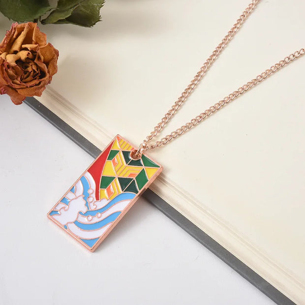 Japanese anime Demon Slayer Handsome cartoon patterned necklace anime merchandise small gift