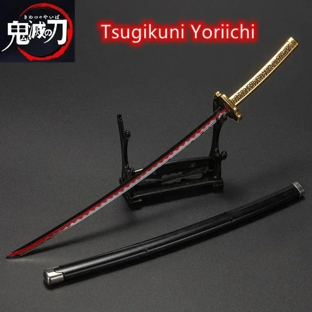 Demon Slayer 25cm Metal Katana Swords Toy Tanjirou Anime -Ghost Killer Cosplay Prop Weapon Cosplay Props Collection Home Decor