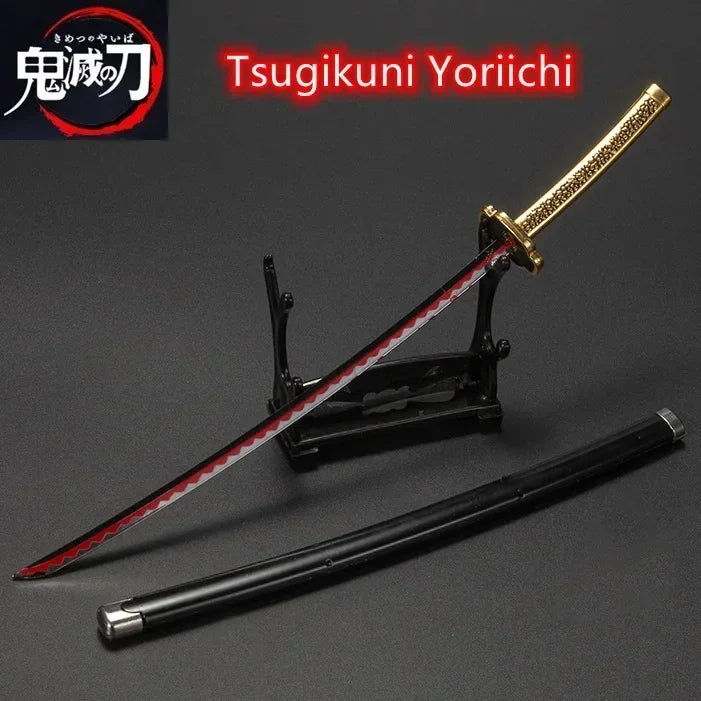 Demon Slayer 25cm Metal Katana Swords Toy Tanjirou Anime -Ghost Killer Cosplay Prop Weapon Cosplay Props Collection Home Decor
