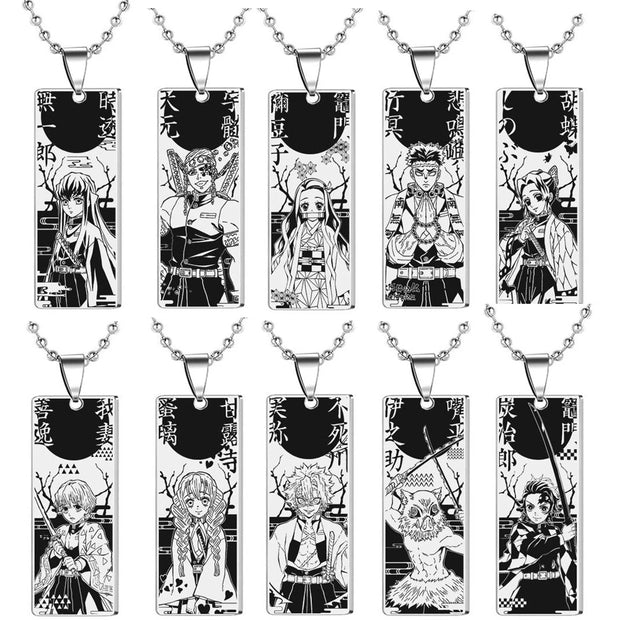 Demon Slayer Rengoku Kyojuro Pendant Necklace – Stainless Steel Flame Hashira Chain (Anime Jewelry for Fans &amp; Collectors)k