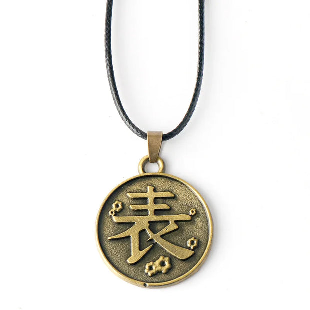 Anime Demon Slayer Pendant Necklace Kimetsu No Yaiba Metal Cosplay Accessories Prop Fashion Jewerly For Fans Collections Gifts