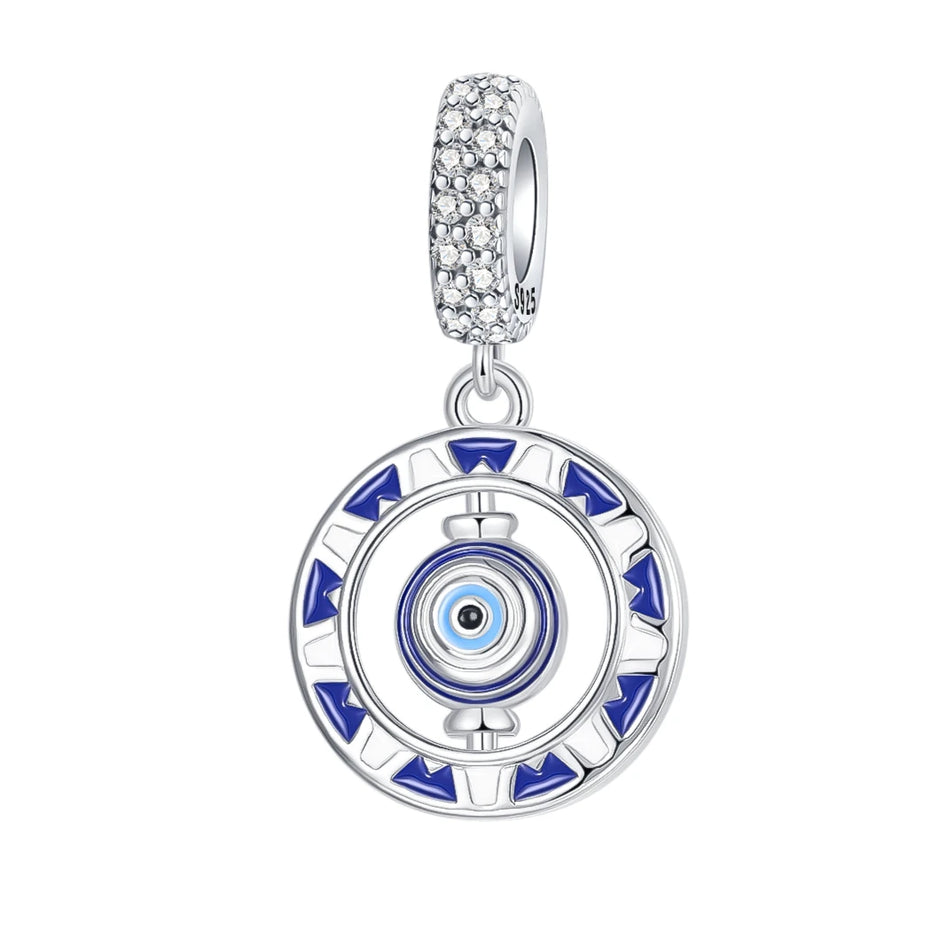 Pendant Fatima's Hand Nazar Eye Solid 925 Sterling Silver Dangle Charm Protection Pendant Women Summer Fine Jewelry