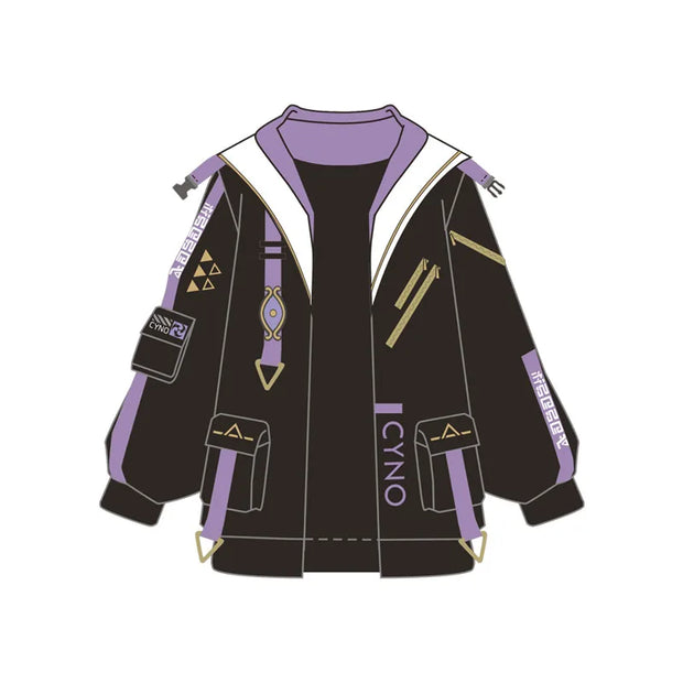 Anime Genshin Impact Cyno Cosplay Cool Hooded Coat Harajuku Casual Hoodies Sweatshirt Springs Autumn Unisex Loose Jacket Pants