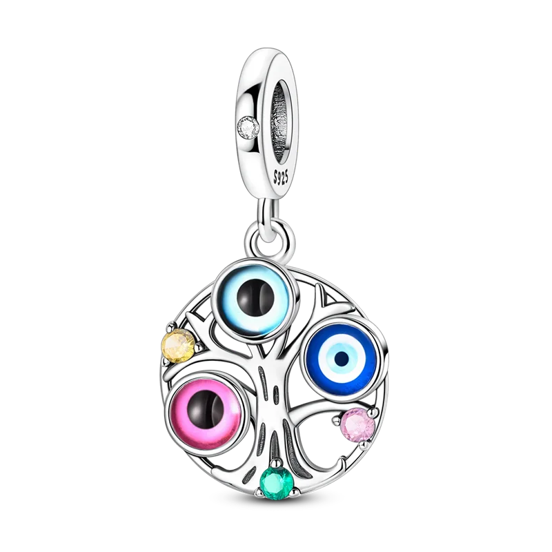 Pendant Fatima's Hand Nazar Eye Solid 925 Sterling Silver Dangle Charm Protection Pendant Women Summer Fine Jewelry